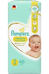 Pampers-Premium Care Diapers, Size 2, Mini, 3-8 kg, Mid Pack, 46 ct 2