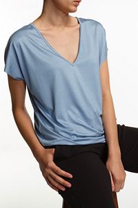 Vogue Mavi V Yaka Basic T-shirt