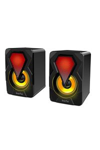 Bilgisayar Hoparlörü Rgb Led Işıklı Gaming Oyuncu Hoparlörü 3.5mm Jack Usb Speaker 1+1 Ses Sistemi