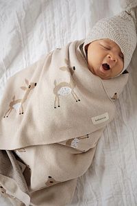 Battani.Co-85cm X 85cm Cute Gazelle - Baby Girl and Boy Knitwear Blankets 4