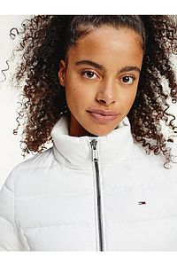 Tommy Hilfiger-Damen Markenjacke mit Logo und fester Kapuze, gesteppt, wattiert, weiß, DW0DW08588-YBR 3