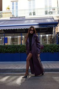 Trendyol Collection-Bordó túlméretezett öves kabát - limitált kiadású TWOAW25TR00003 2