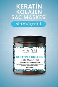 MARU-500ml Keratin and Collagen Strengthening Hair Care Mask - 8699211721112 3