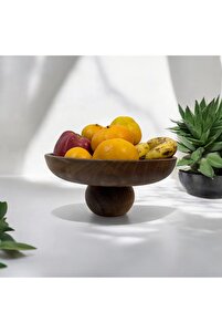 Ahşap Ayaklı 24 Cm Çukur Sunum Tabağı, Meyvelik, Tatlı Sunumu, Çerezlik, Kase , Sunumluk Kase 2