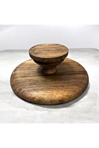 Doğal Ahşap Pasta Kek Standı , Ahşap Ayaklı Kek Standı,sunumluk, Peynir Tabağı 4