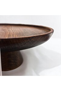 Ahşap sunum, Kek pasta standı, Ahşap Kek Standı Naturel (25 cm), Doğal Ahşap Pasta Kek Standı 2