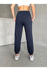 BEJNA-Navy Blue Women's Sweatpants - Elastic Legs 5