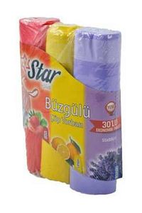 Büzgülü Çöp Torbası 55x60 Cm 3' Lü Eko Paket Lavanta-çilek-limon