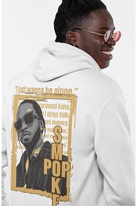 Fuddy Moda-Oversize Pop Smoke Back Printed Hooded Sweatshirt, Unisex Rapper Themed Hoodie 3