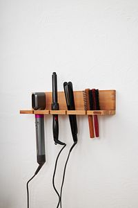 ESLENTA-Wall Mounted Wooden Hair Dryer Holder 3