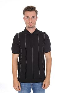 Polo Yaka Erkek Triko T-shirt Siyah 2117706