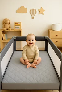 Formeya-100% Cotton Quilted Fitted Water Liquid Proof Baby Mattresses-Children's Mattresses, Park Bed Crib Mattresses 4