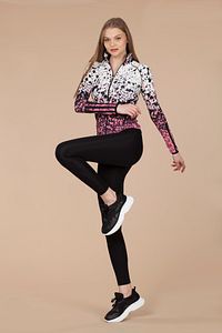 Kadın Pembe Sporcu Taytlı Eşofman Takım