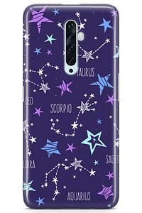Oppo Reno2 Z 2019 Kılıf Horoskop Haritası Arka Kapak Koruma Desenli Full Koruyucu
