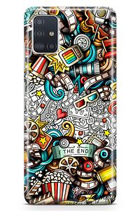 Samsung Galaxy A51 Kılıf Sinema Doodle Arka Kapak Koruma Desenli Full Koruyucu