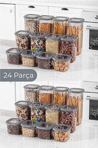 Foly Kare Erzak Saklama Kabı 24'lü Set 8x(0,55 LİTRE, 1,2 LİTRE, 1,75 LİTRE)