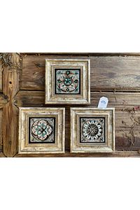 Çerçeveli Taş Duvar Dekoru Tablo Pano 3'lü 20 X 20 Cm