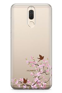 Huawei Mate 10 Lite Kılıf Peony Kuşlar Arka Kapak Koruma Desenli Full Koruyucu