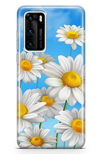 Huawei P40 Kılıf Papatya Kokulu Arka Kapak Koruma Desenli Full Koruyucu