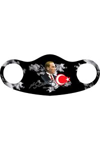 Atatürk Temalı Yıkanabilir Kumaş Maske Model 3 (ÇOCUK BOY)
