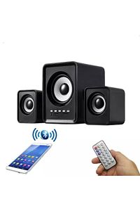 Bluetooth Hoparlör 3.5mm Jack Kablolu Bilgisayar Hoparlörü Müzik 2+1 Ses Sistemi Fm Radyo Usb Speker