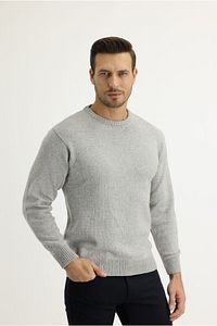 Bisiklet Yaka Regular Fit Yünlü Triko Kazak