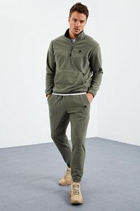Tommylife Çağla Erkek Yarım Fermuar Dik Yaka Lastik Paça Polar Eşofman Takımı - 85159