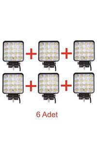 6 Adet 16 Led Kare Off Road Traktör Tir Kamyon Sis Fari Sis Lambasi Çalisma Lambasi Projektör