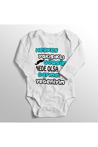 Unisex Bebek Beyaz Herkes Yakışıklı Görsün Nede Olsa Dayımın Yeğeniyim Baskılı Zıbını