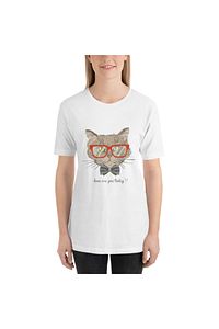 Hove Are You - Bayan Kedi Özel Tasarım Tshirt, Yuvarlak Yaka T-shirt, Cool Cat Baskılı