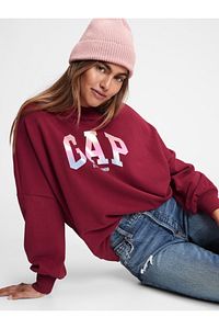 Kadın Bordo Logo Yuvarlak Yaka Sweatshirt