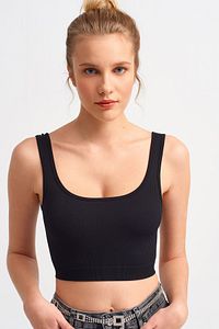 Kadın Siyah 3540 Askılı Crop Top 101A03540