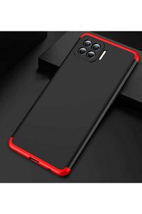 Reno 4 Lite Kılıf Sert 360 Hard Protective Kapak Syh-krmz