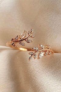 Kadın Rose Gold 14k Kaplama Akasya Çiçeği Yüzük