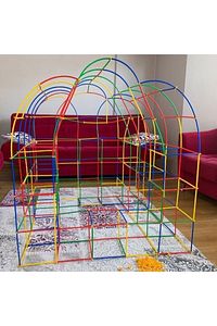 Bambu Çubukları Zeka Hayal Ve Gücü Eğitici 4d Dıy Block 300 Parça