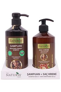 2'li 600 ml Doğal Keratin Bakım Şampuan 500 ml Argan Yağlı Saç Kremi