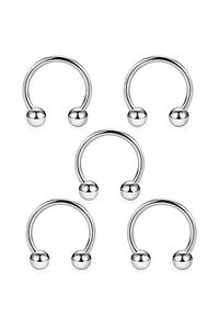 316l Cerrahi Çelik Gümüş Renk 5li Set Septum Piercing