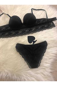 Dolgulu Ağır Danteli Büstıyer Model Sütyen Takımı
