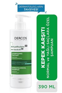 Dercos Anti-Dandruff Normal ve Yağlı Saçlar İçin Kepeğe Karşı Etkili Bakım Şampuanı 390 ml