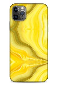 Mermer Desenli (11) Tema Tam Koruma Sarı Apple Iphone 11 Pro Max Kılıf