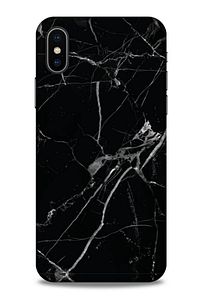 Mermer Desenli (17) Tema Tasarım Kılıf Siyah Iphone X Uyumlu Kılıf