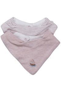 Pembe Beyaz %100 Pamuk Bebek Mama Önlüğü 2'li