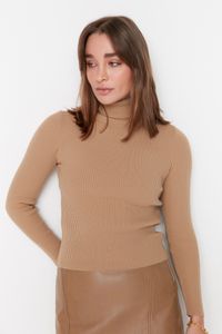 Trendyol Collection-Kamelfarbener Basic-Rollkragenpullover TWOAW21KZ1279 2