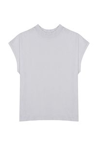 Cate Dik Yaka (Mock Neck) Basic Beyaz T-shirt