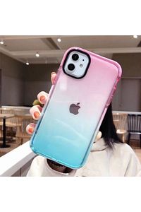 Iphone 11 Premium Rainbow Renkli Silikonlu Telefon Kılıfı