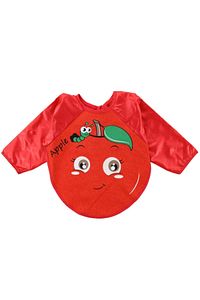 Bebek Elma Motif Kollu Mama Önlüğü