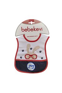 Renkli Yapışkan Cırtlı Pamuklu Bipbip Tavşan Kız Ve Erkek Bebe Cepli Mama Önlüğü