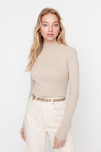 Bluse - Beige - Slim Fit