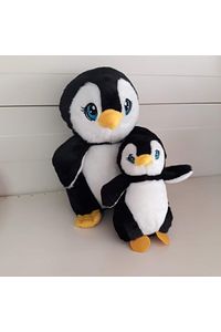 25 Cm Peluş Anne Penguen Ve 15 Cm Peluş Yavru Penguen Oyuncak