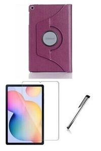 Galaxy Tab A7 10.4" Sm-t500 Sm-t507 Kılıf Set ( Kılıf+ Temperli Cam + Kalem ) Mor